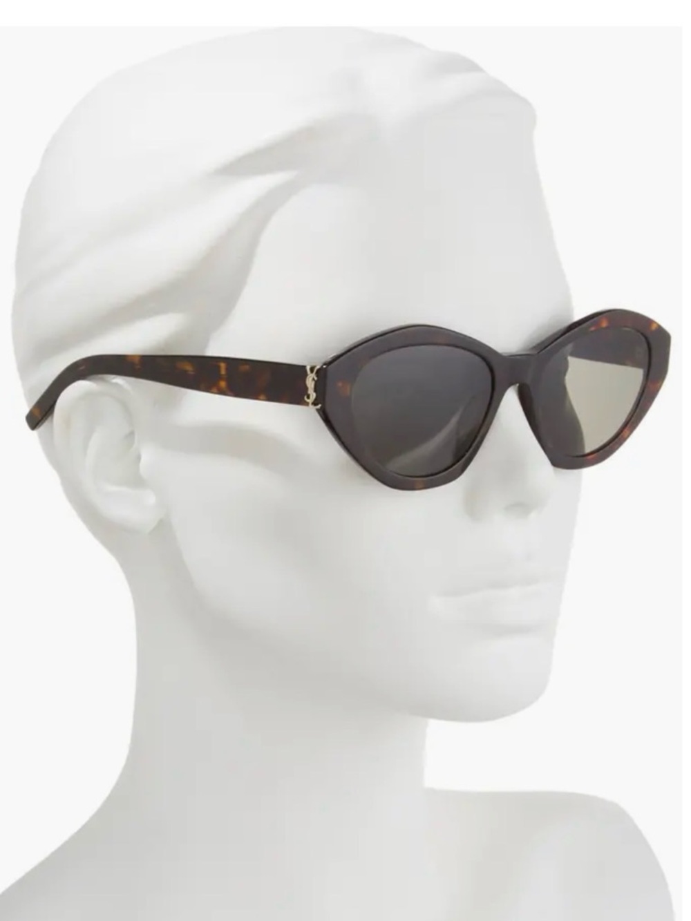 Saint Laurent Tortoiseshell Cat Eye Sunglasses - Brown - Picture 9 of 9